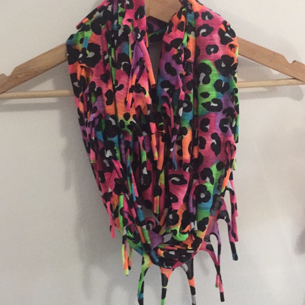 Rainbow cheta print scarf